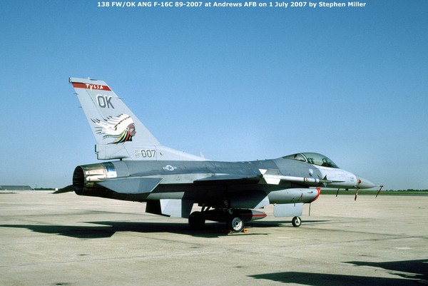 USAF General Dynamics F-16C Fighting Falcon 89-2007