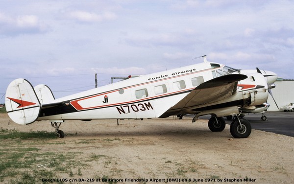 Combs Airways Beechcraft E18S Twin Beech N703M