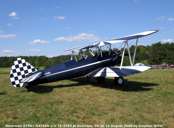  Boeing Stearman A75N1 Kaydet N4786N