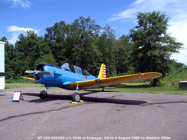 CAF Vultee BT-13A Valiant N56360